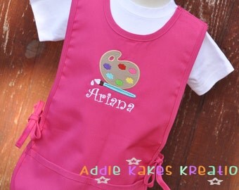 Personalized Art Smock - Paint Palette - Art Smock for Kids - Kids Cobbler Apron - Childrens Art Smock / Toddler Art Smock / Christmas Gift