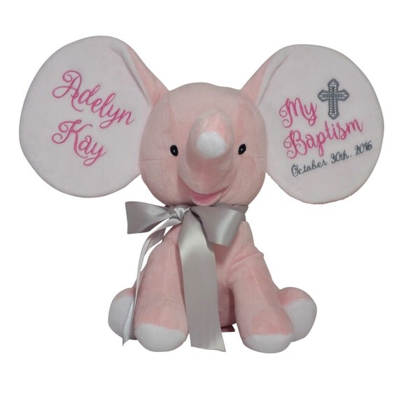 personalized baptism stuffed animal