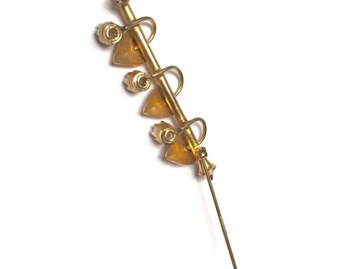 Cultured Pearl and Hearts Bar Pin Victorian Revival Vintage