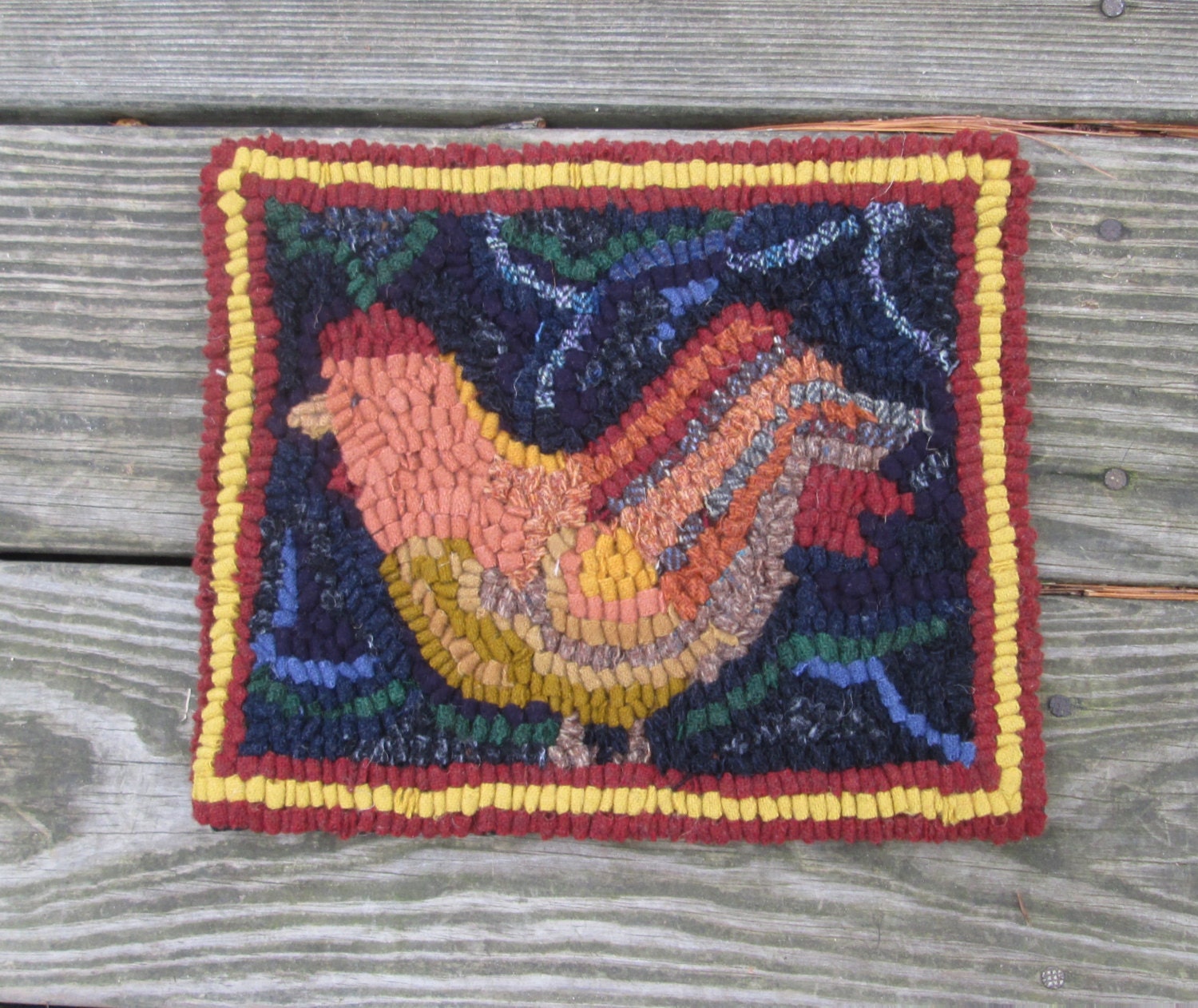 ROOSTER Primitive Rug Hooking Kit with cut by aprimitiverughooker