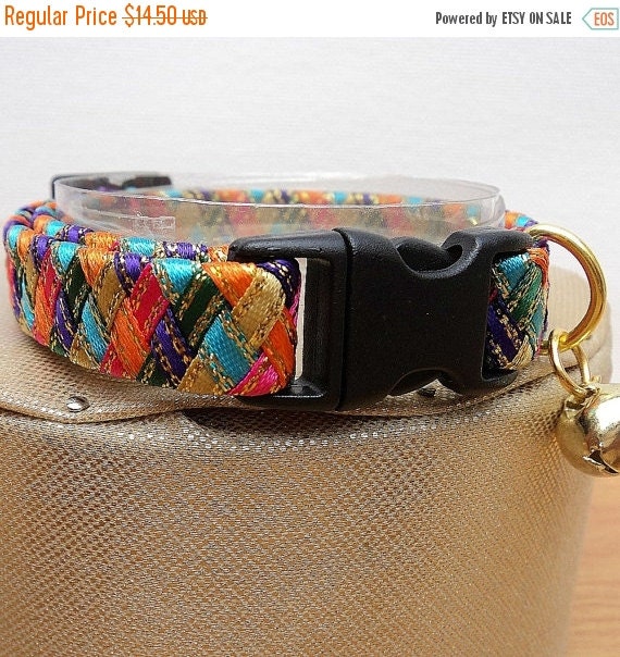 ON SALE Designer Cat Collars with a Colourful by TheGlamorousCat