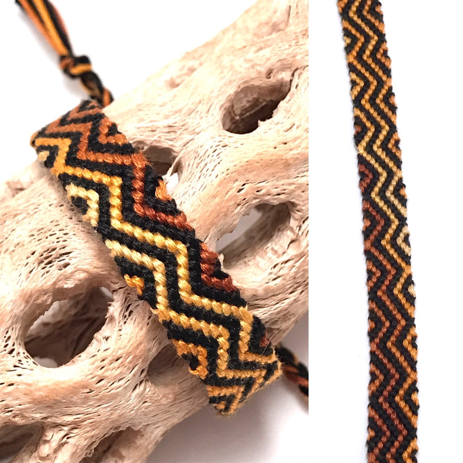Friendship bracelet zigzag embroidery floss macrame