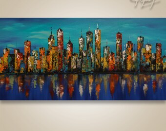 Abstract Wall Decor abstract cityscape | etsy Abstract Wall Decor abstract cityscape | etsy