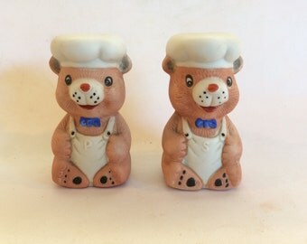 Vintage Chef Bear Salt and Pepper Shakers