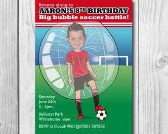 Bubble Soccer Birthday Party Invitations 7