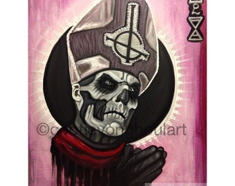 Papa Emeritus art, Ghost bc art print, 11x17", papa emeritus II, ghost band art