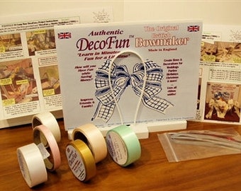 DecoFun Bow Maker Vintage "Shabby Chic" Deluxe Starter Kit- DIY beautiful, easy & quick beautiful ribbon bows in minutes.