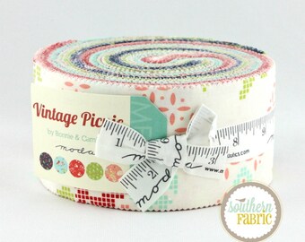 Vintage Picnic - Jelly Roll by Bonnie and Camille for Moda (55120JR) 40 - 44"x2.5" Fabric Quilting Strips