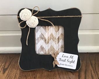 Love at First Sight Ultrasound Frame, Personalized Baby Frame, Baby Gift, Birth Announcement, Newborn Gift, Baptism Frame