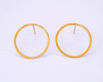 Big circle earrings, open circle earrings, gold earrings, simple circle earrings, geometric earrings, hoop earrings
