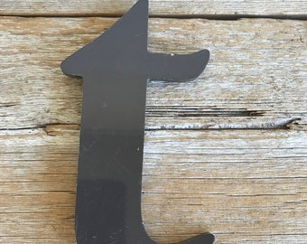 Vintage Metal Letter // Lower Case t // Charcoal Color