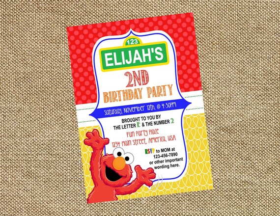 Elmo Birthday Invitation Il_570xn