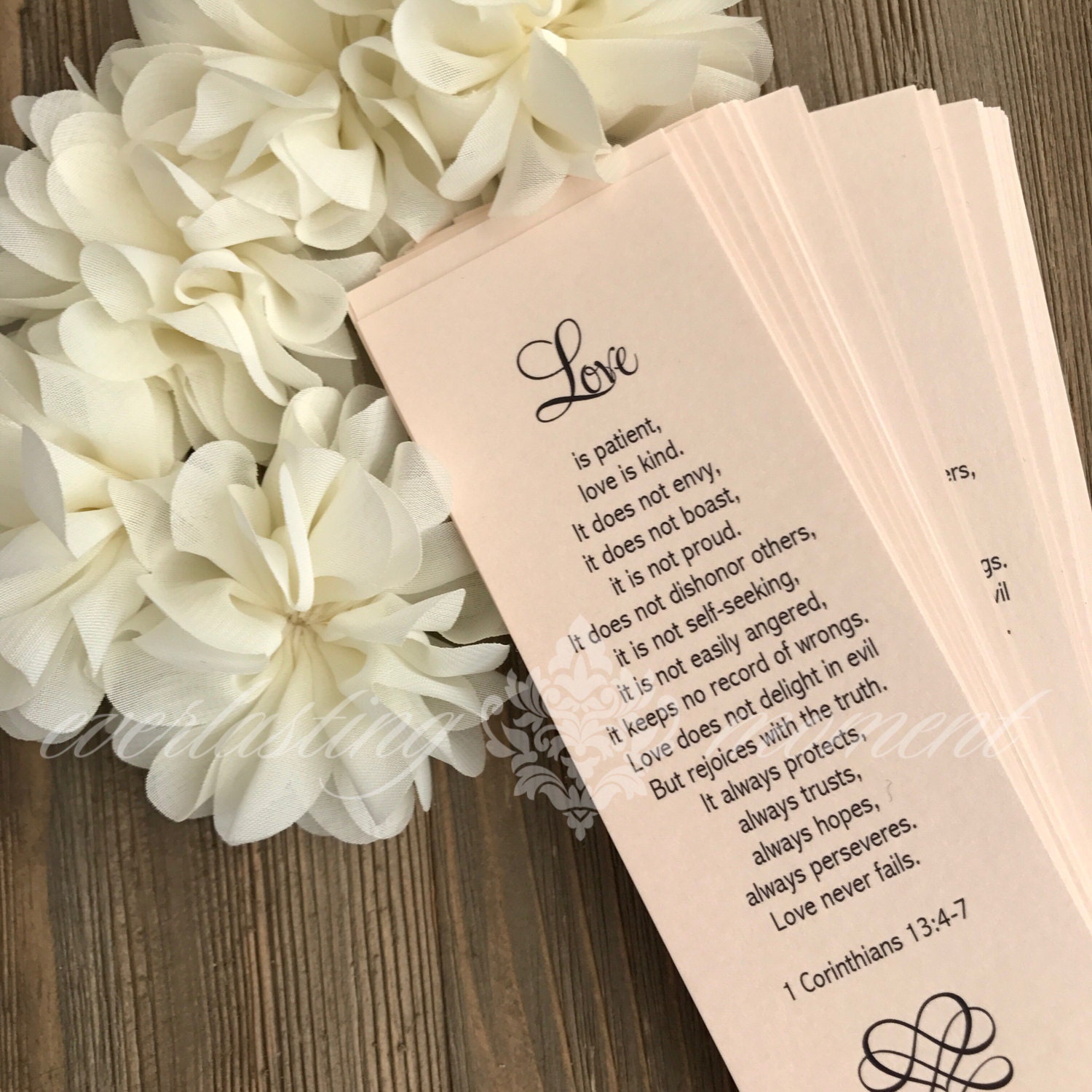 100 Bookmark Favors for Wedding Anniversary Church English