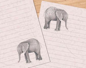 Elephant Wedding - A5 Stationery - 12, 24 or 48 sheets