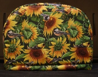 ARTI Toaster COVER with SUNFLOWERS and Birds for 2 slice Toastmaster with bagel setting