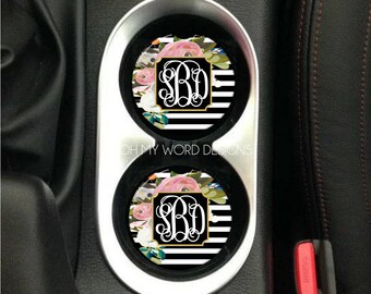 Monogram Car Coasters-Sandstone Coaster-Personalized Sandstone Car Coaster-Coasters-Car Accessories-Coaster Set
