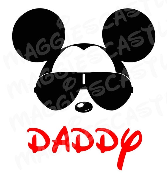 VINYL DecaL DIY Iron On Mickey with Sunglasses & Name