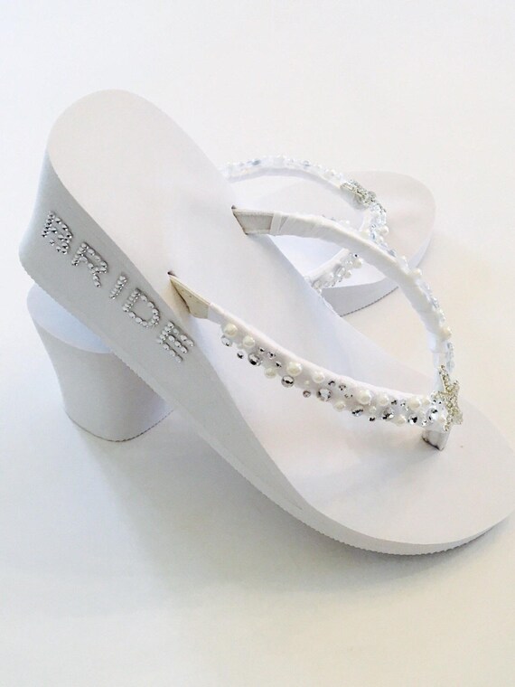 white wedding wedges for bride