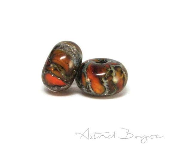 Ignition Spacers Flame Beads Artisan Lampwork inspired by Pantone Color 2017 Flame - for Creating Minimalist Fashion and Unique Gift for Mom