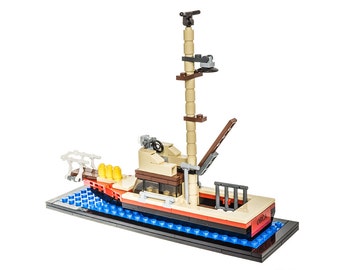 Orca V2 Custom LEGO Piece Set - Boat Model with Display Stand