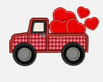 Heart Truck 2...Embroidery Applique Design...Three sizes for multiple hoops...Item1119...INSTANT DOWNLOAD
