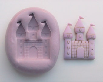 Castle mold #370 - silicone mold, crafts mold, fimo mold, sculpey mold, resin mold, fondant mold, chocolate mold, low temp mold, soap embed