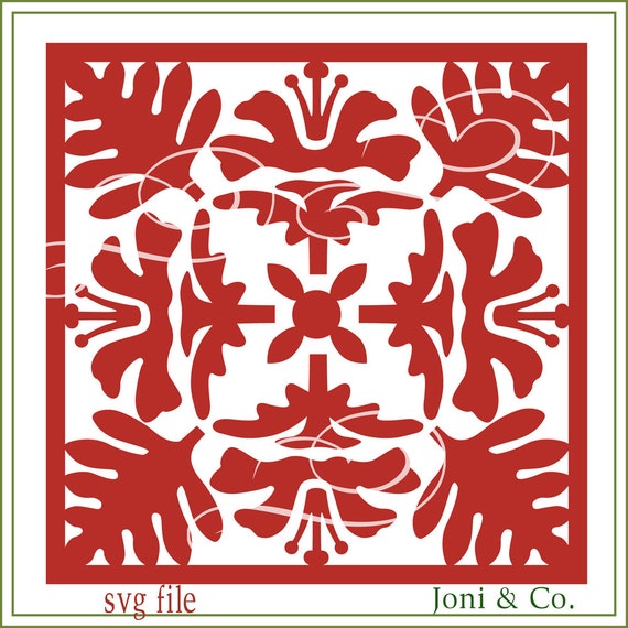 Download Quilt design SVG File Christmas Glass Blocks Hawaiian Quilt