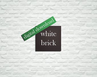 White Brick Wall, White Stone Wall, Hi Res Brick Background, Baby Photography Backdrop, Photo Studio Prop, 2 x 2 feet INSTANT DOWNLOAD