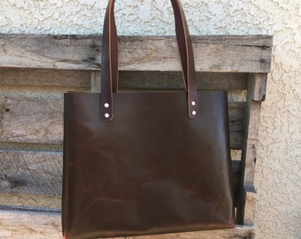 Leather Tote- Leather Shopper- Leather Bag
