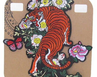 Tiger Embroidered Iron-On Patch Applique