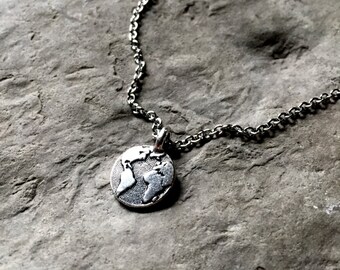 Planet Earth Necklace, Earth Necklace, World Map Necklace, Planet Necklace Silver Earth Necklace Globe Necklace Globes Unique Christmas Gift