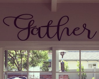 Gather Sign, Farmhouse Decor, Gather Wood Signs, Wall Decor, Unfinished Word Cutout, Word Cutouts, DIY Words, Word Cut Out, Mothers Day Gift