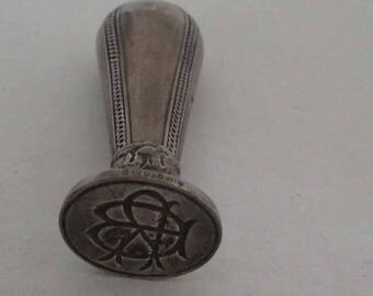 Vintage sterling silver wax seal stamp 925 W18 WIB