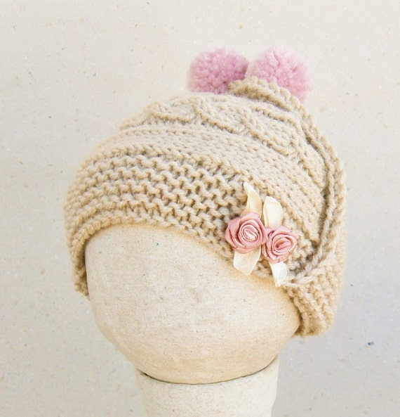 Baby Girl Hat Baby Girl Knit Hat Knit Newborn Hat Baby