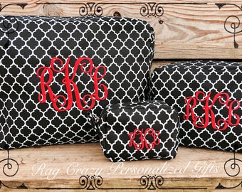 Set of Cosmetic Bags, Cosmetic Bag Set, Makeup Bags, Toiletry Bag Set, Personalized Make Up Bags, Set of Make up Bags, Bridal Party Gifts,