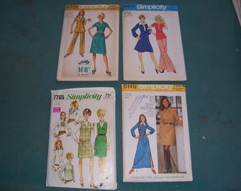 Vintage Mid Century Misses Clothing Patterns..Simplicity 9326 or 5149 or 7765 or 6801..Uncut & Factory folded..1960's/70's Clothing..Bust 36