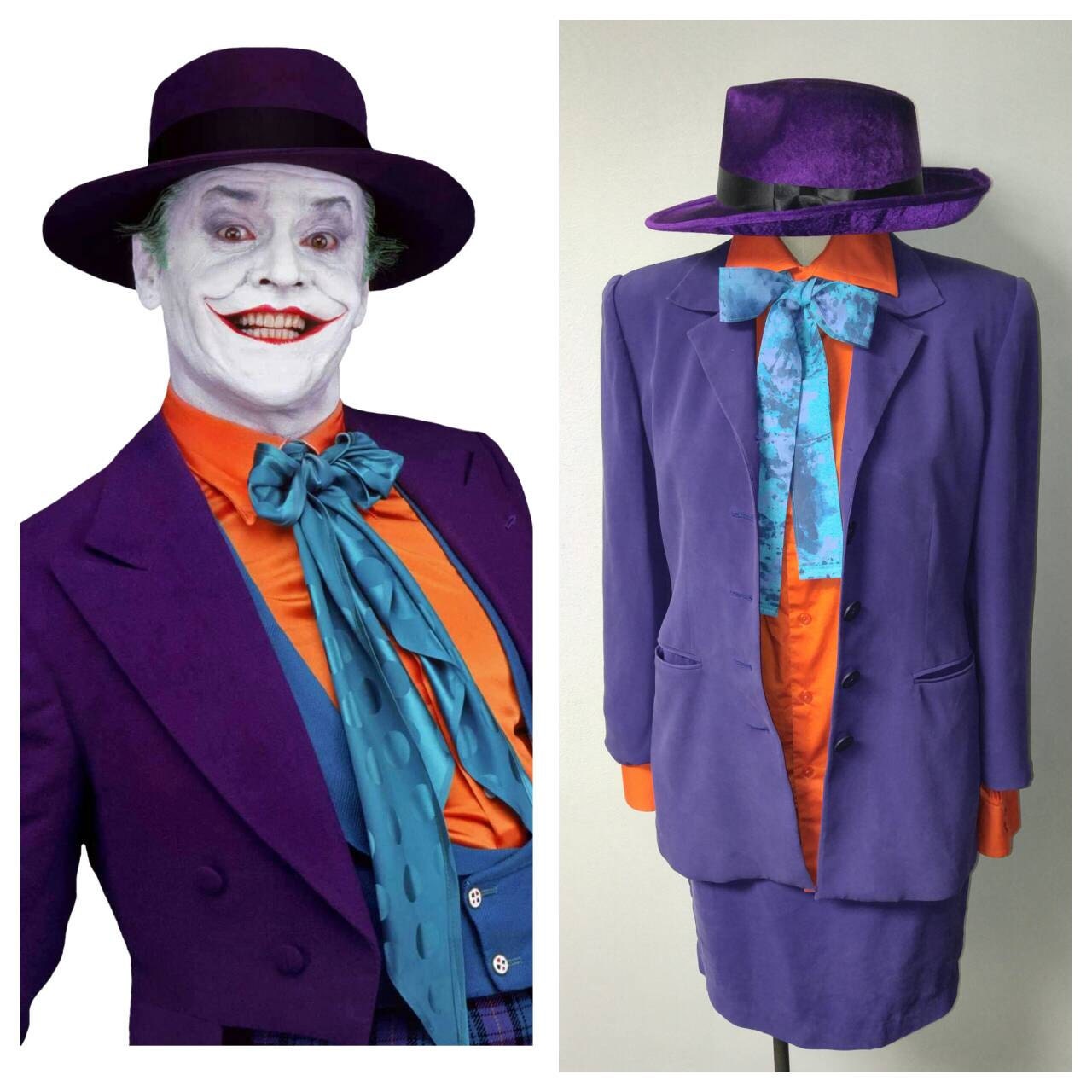 Upcycled Steampunk Clothing Joker Costume Purple Silk Jacket