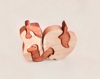 Fruits Puzzle. Kids wooden toy. Wooden toy puzzle. Eco friendly handmade toys