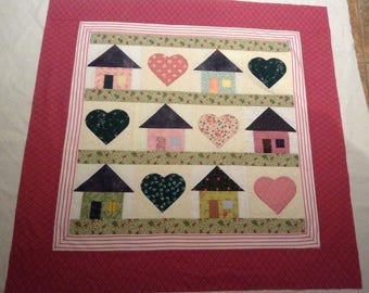 Hearts are Home quilt top, unfinished quilt top