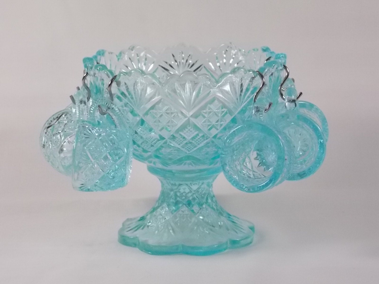 1984 Rosso Glass Thumbelina Miniature Punch Bowl Set Fan