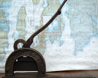 Tobacco Cutter - cigar collector - country store - kitchen decor - industrial decor - antique tobacco