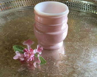 Vintage Pink and White Cold Cream Jar-Unknown Maker