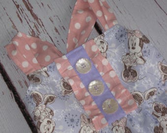 Disney Minnie Mouse Dress-Pink Polka dot w/coordinating border-Made to order up to a Size 14-Disney World Disneyland