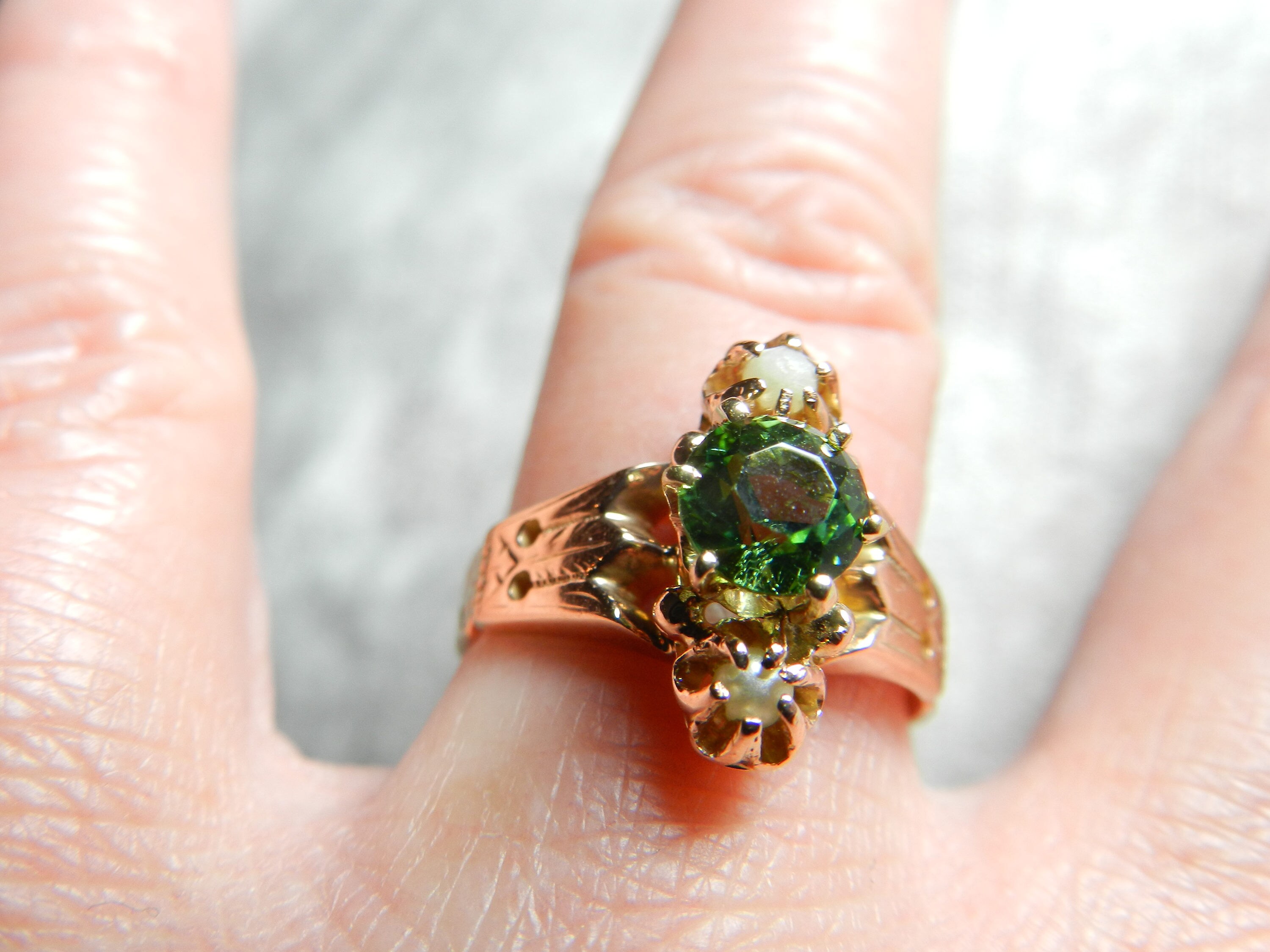 Green Ring Victorian Green Engagement Ring Seed