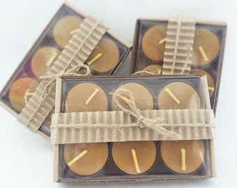 100% Pure Beeswax Tealight Candles-set of 6