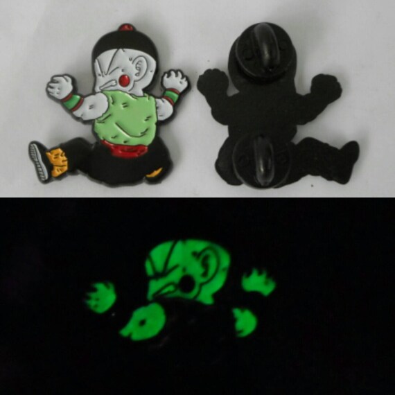 Chiaotzu Bomb. Glow in the Dark lapel pin. DBZ by jeffCinco