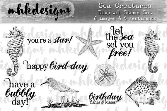 Sea Creatures Digital Stamp Set