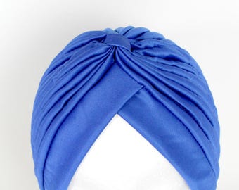 Serre-tête, Chapeau de mode, Royal Blue Turban, Chemo Hat, Hairloss Hat, Chemo Gift, Chemo Present, Front Twist Turban, Blue Turban Hat