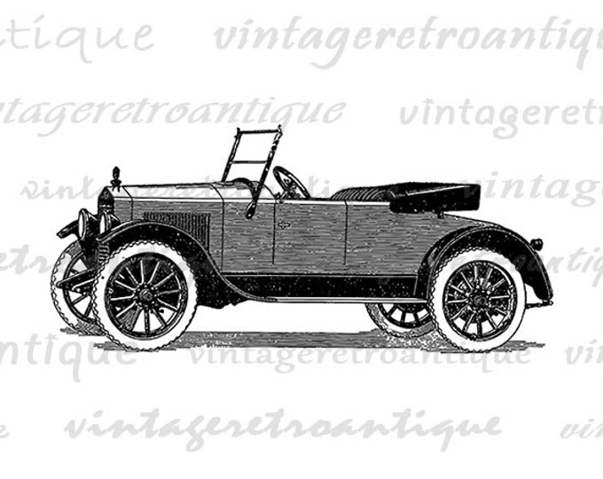 Digital Printable Antique Car Download Essex Roadster Image Graphic Vintage Clip Art Jpg Png Eps HQ 300dpi No.3430