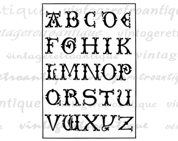 16th Century Alphabet Digital Printable Graphic Ancient Alphabet Collage Sheet Download Image Vintage Clip Art HQ 300dpi No.1019